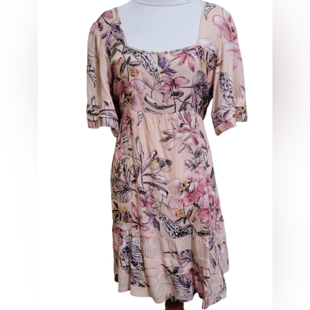 B.O.G. Collective Floral Baby Doll Mini Dress, size Medium